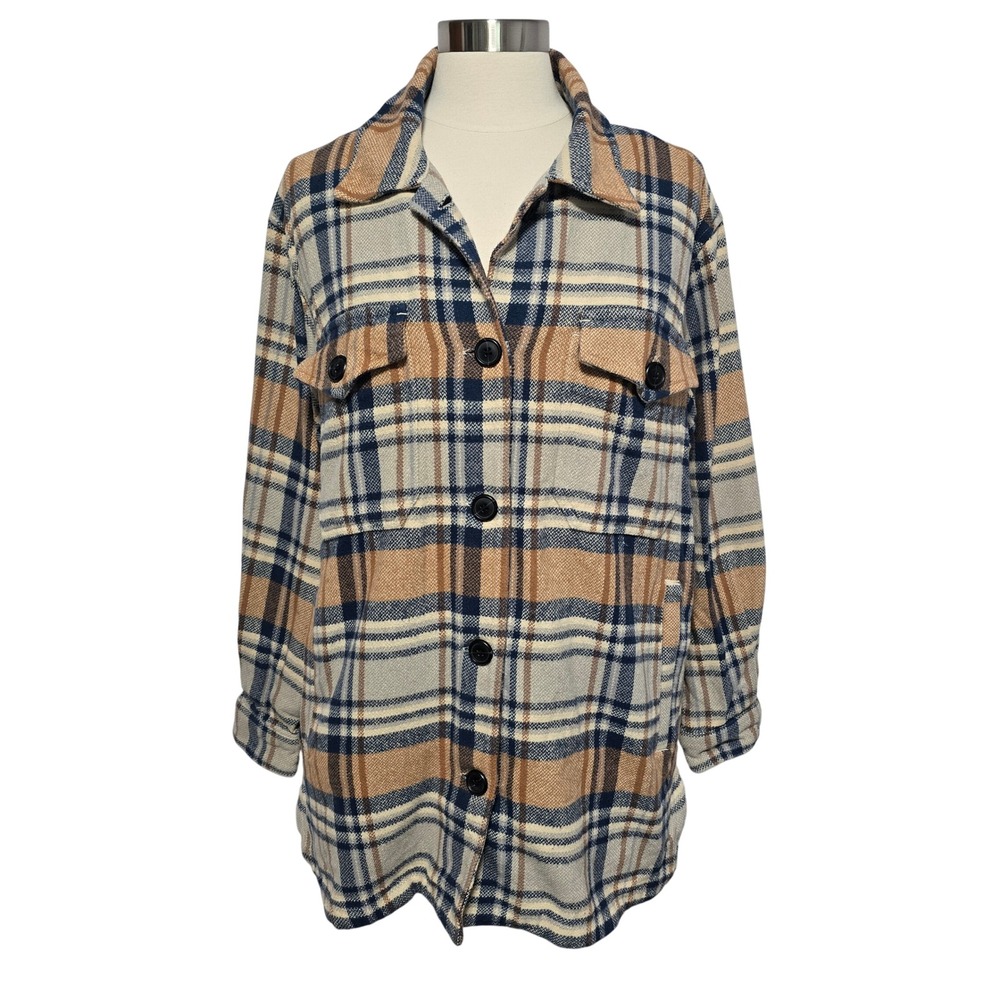Lucky Brand Plaid Oversized Shacket‎ Shirt Jacket Women's Size S